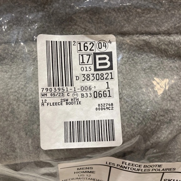Lands' End Soft Gray Fleece leather Booties brand new, and sealed package Sz 12 - Picture 2 of 10